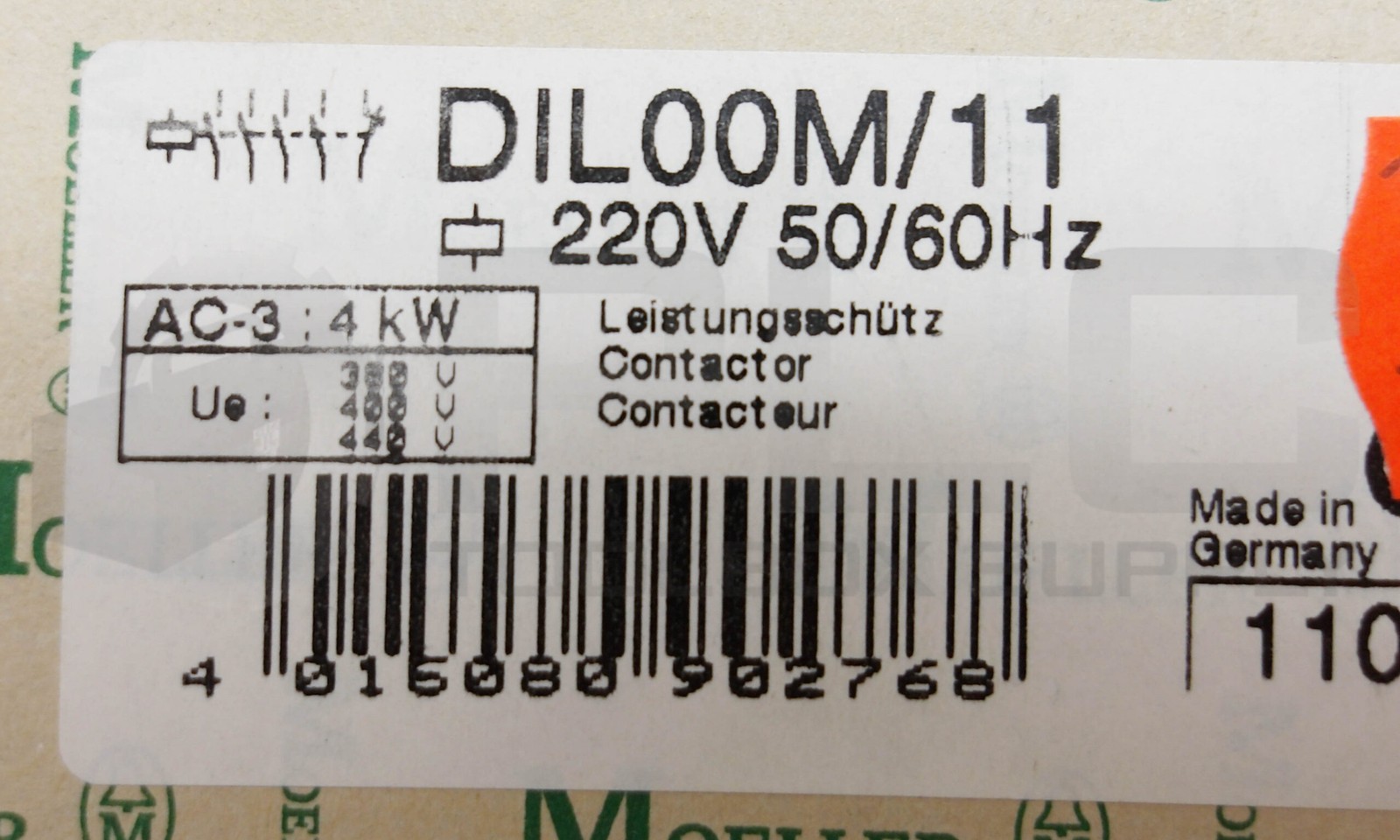 NEW MOELLER DIL00M/11 CONTACTOR 220V 50/60HZ
