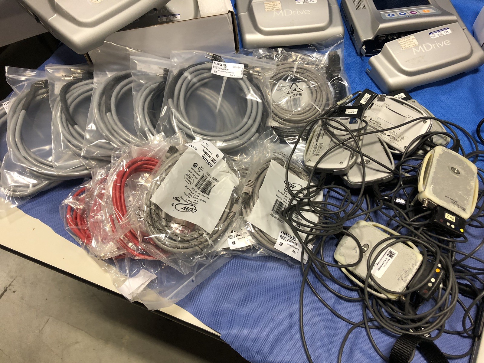Embla Natus N7000 MDrive Consoles, Patient Units, Cradles, Cables – Used – 1 LOT