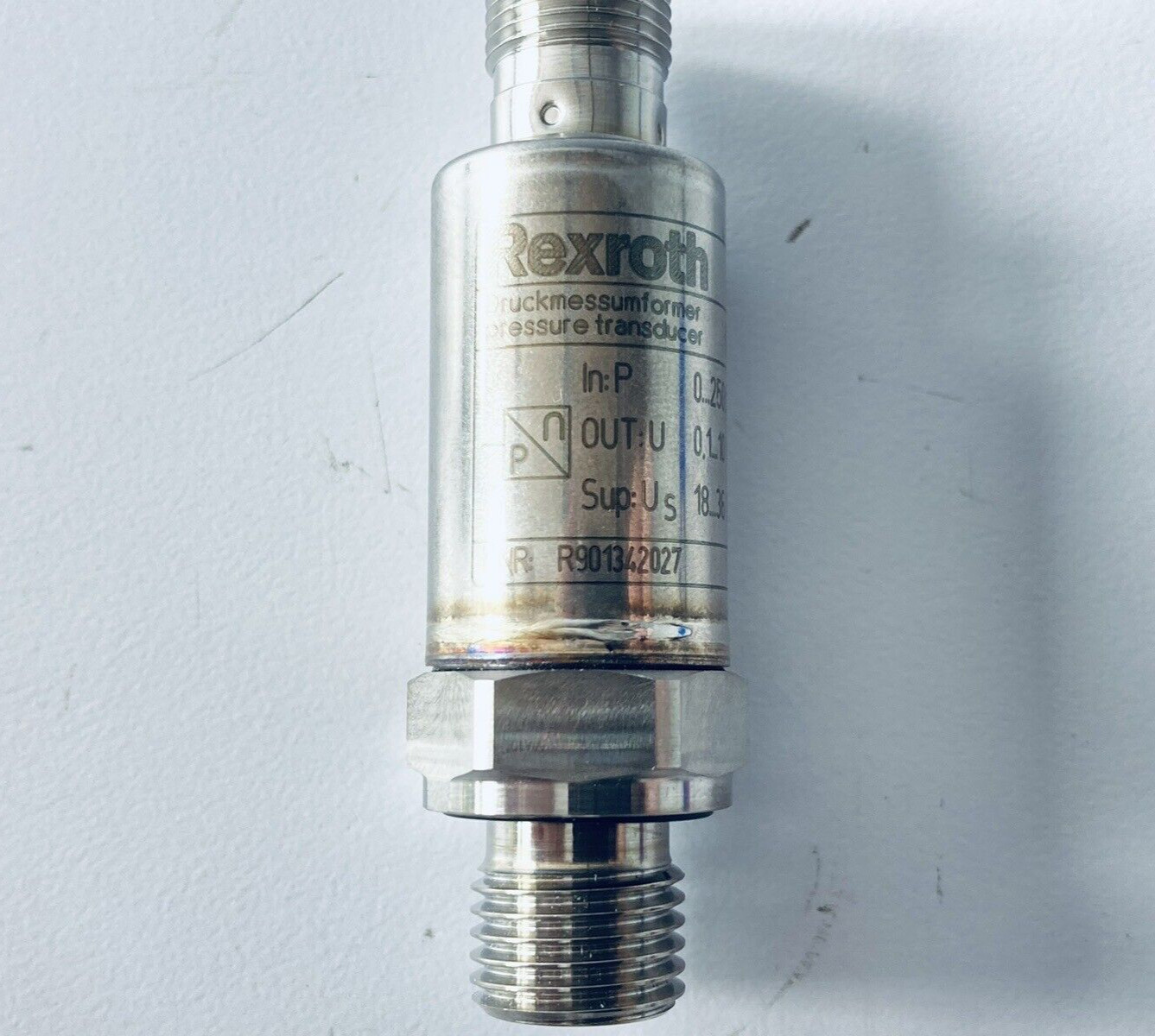 UNUSED REXROTH R901342027 PRESSURE TRANDSDUCER SENSOR 0-250BAR HM20-20/250-H-K35
