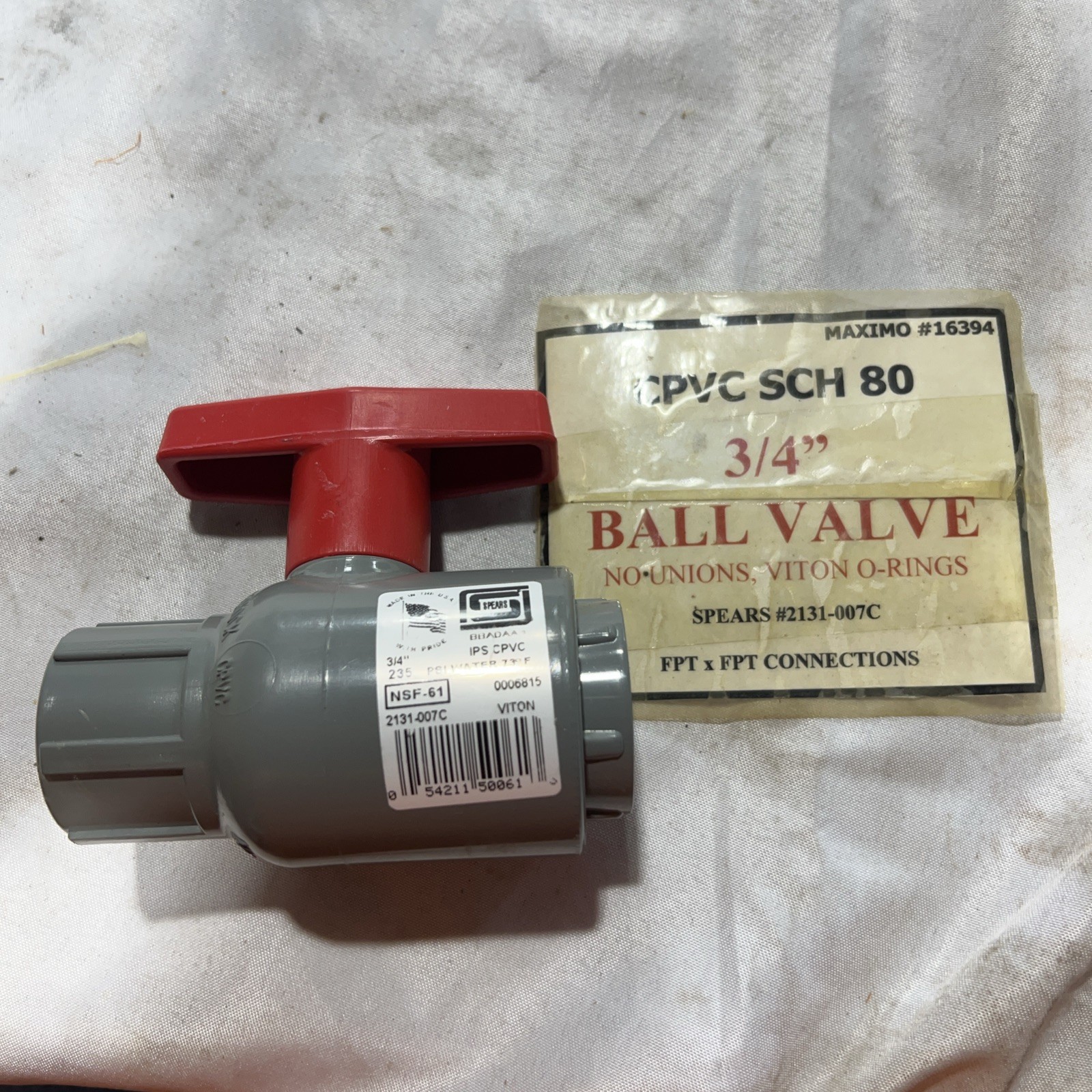 SPEARS 3/4″ FNPT CPVC BALL VALVE 2131-007C