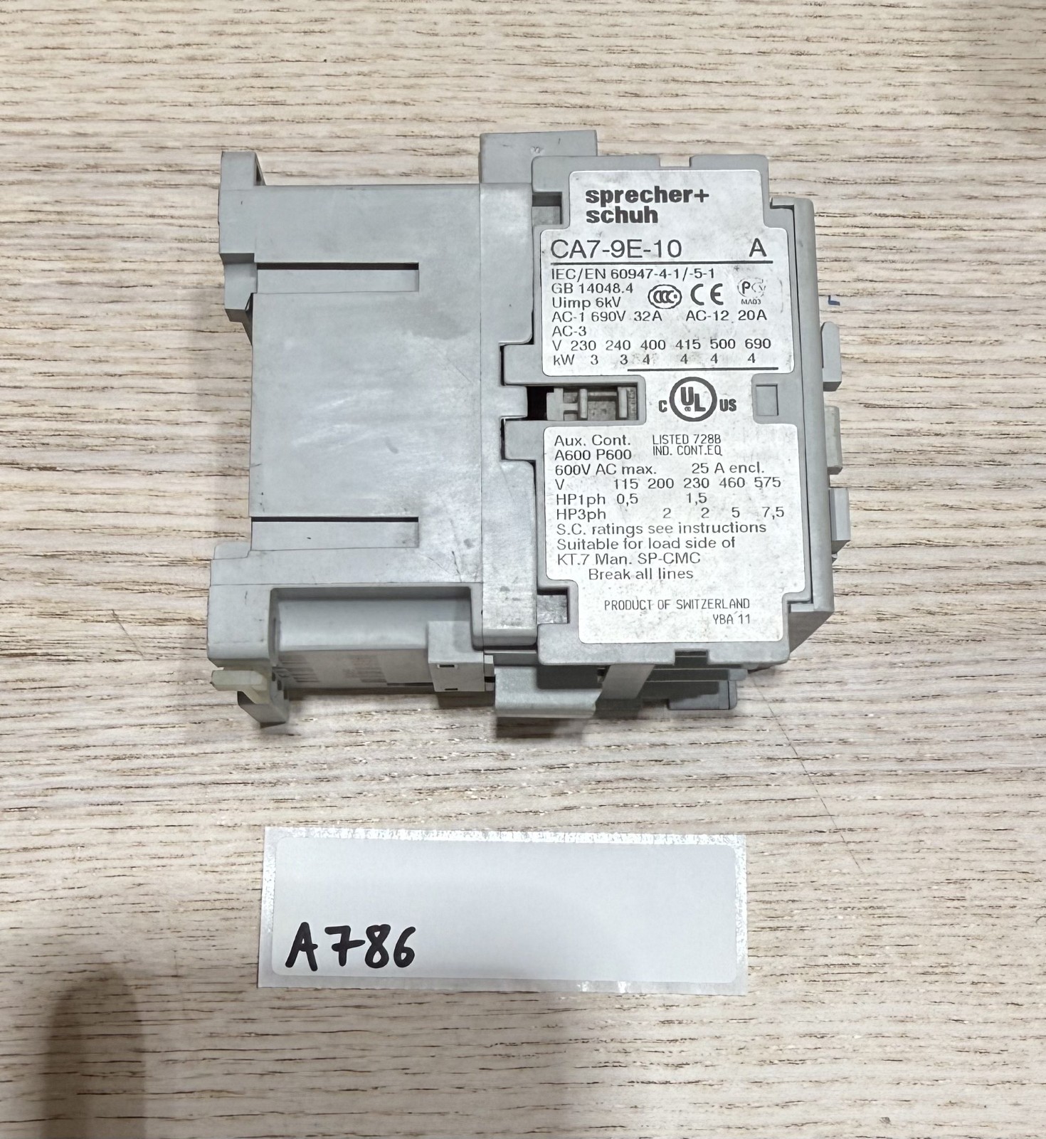 Sprecher + Schuh Contactor CA7-9E-10-24E