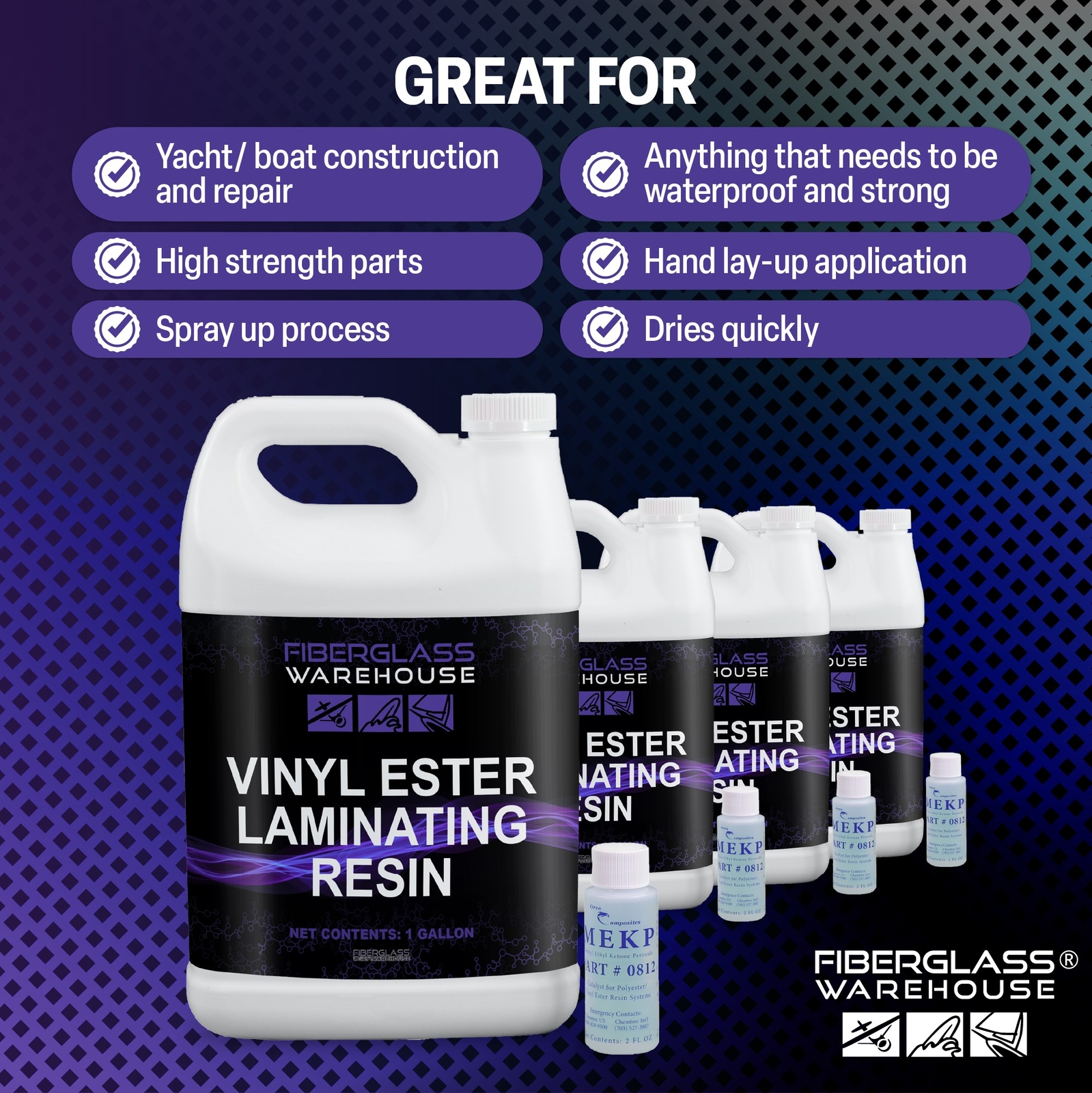 Vinyl Ester Resin- 4 Gallon Kit with MEKP Catalyst