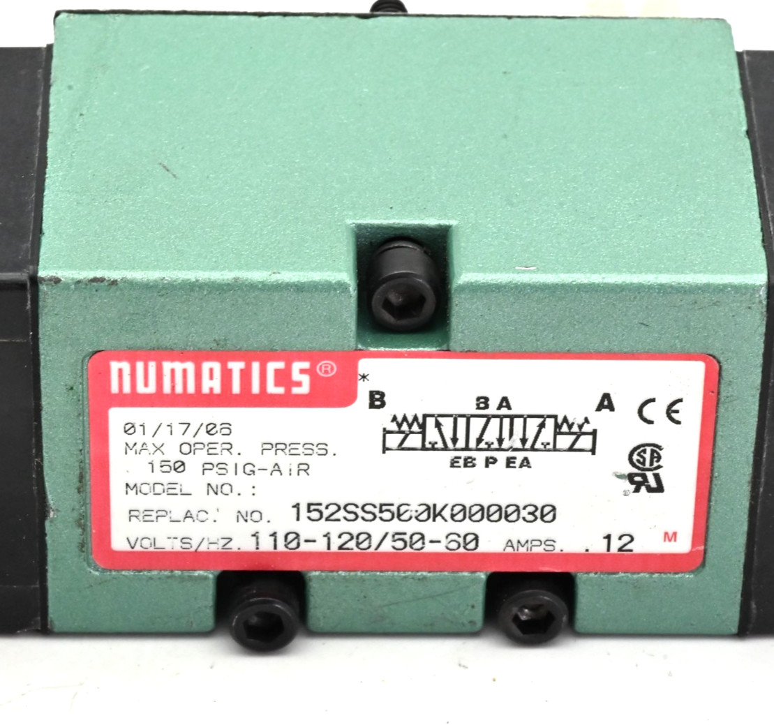 Numatics 152SS500K000030 Solenoid Valve, 12A w/ 228-690B 100-115/50 110-120/60
