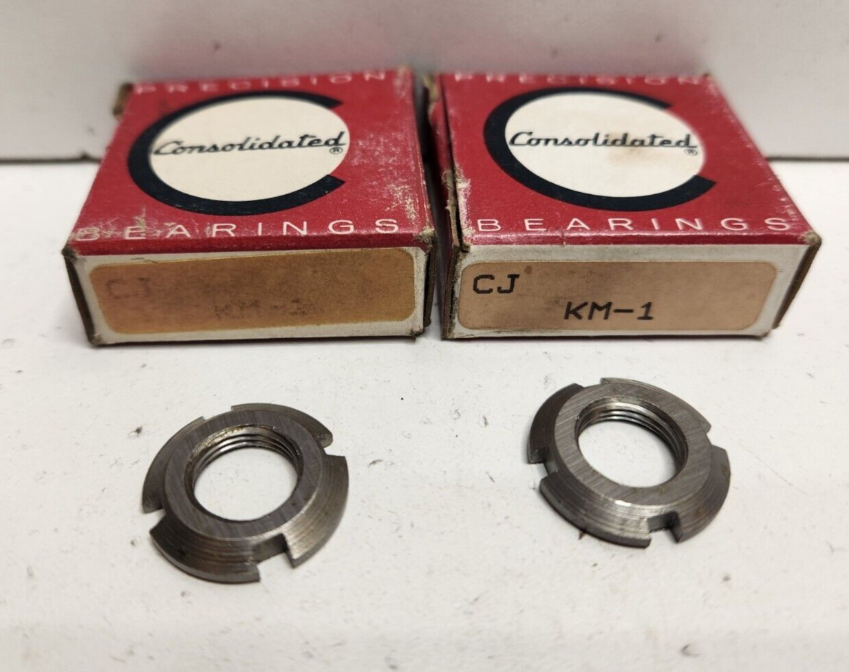 LOT OF 2 NEW OLD STOCK! CONSOLIDATED M12 X 1MM BEARING LOCK NUTS KM-1