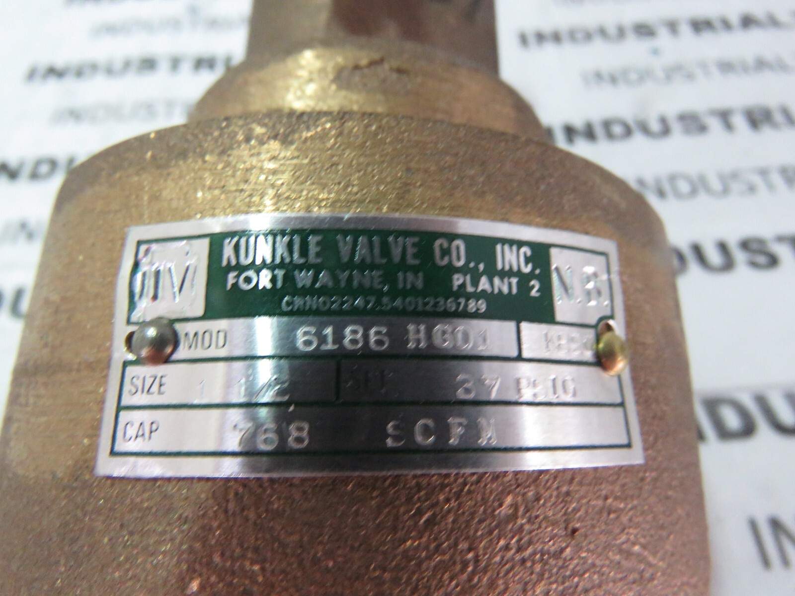 KUNKLE 1- 1/2″ 6186 HG01 VALVE NEW