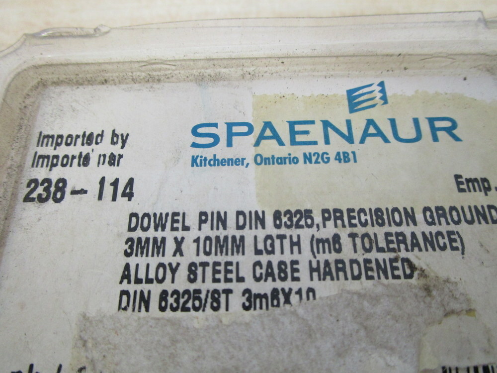Spaenaur 6325/8T Dowel Pin 3mm X 10mm (Pack of 97)