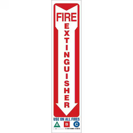 Condor 470A61 Safety Sign, 4″ W, 18″ H, 0.004″ Thickness