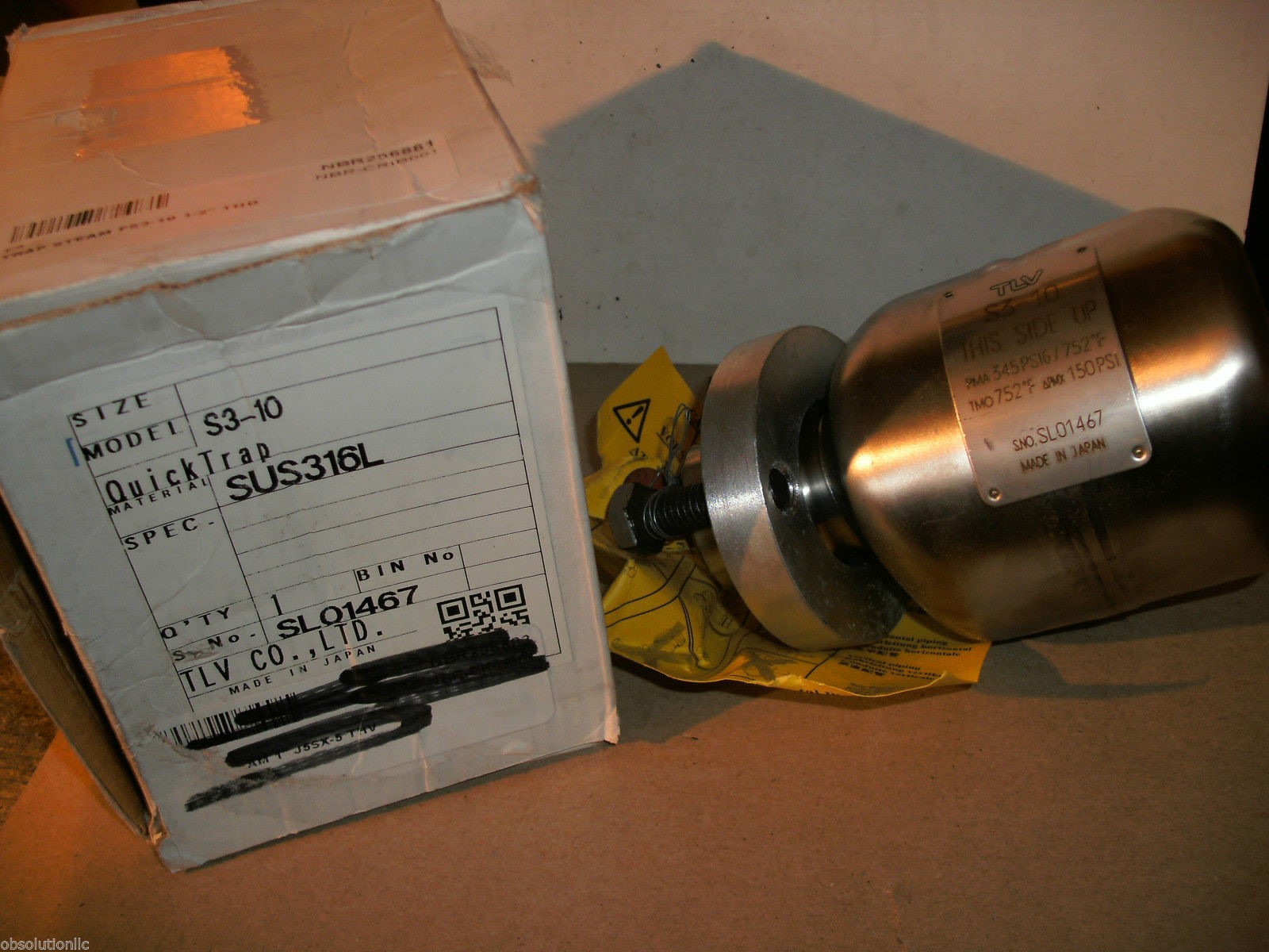 THERMODYNE TLV SL01467 S3-10 QUICKTRAP STEAM TRAP SUS316L STAINLESS STEEL