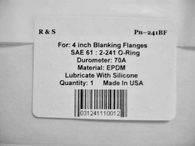 4 inch Blanking flanges + o-ring 2-241 / SAE 61 & ISO / R&S 241BF / Buna N Mat.