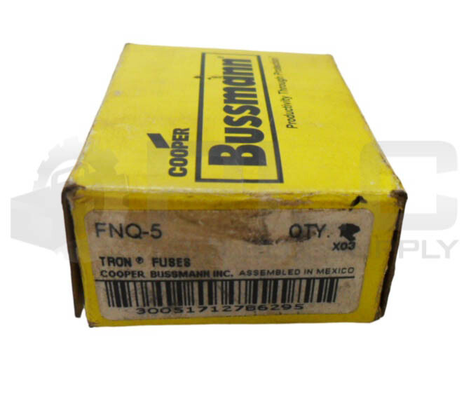 NEW BOX OF 8 BUSSMANN FNQ-5 TIME DELAY FUSE 5A 500VAC *READ*