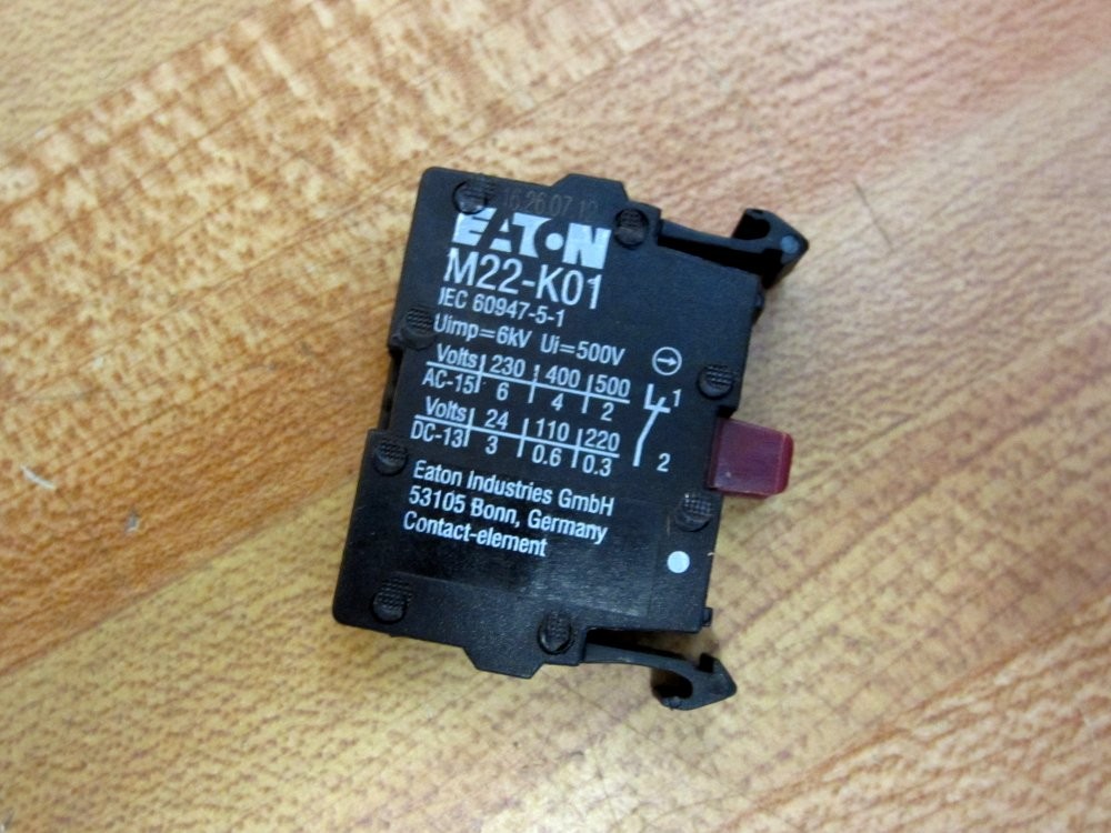 Moeller Klockner M22-K01 Eaton Block M22K01 Cutler Hammer