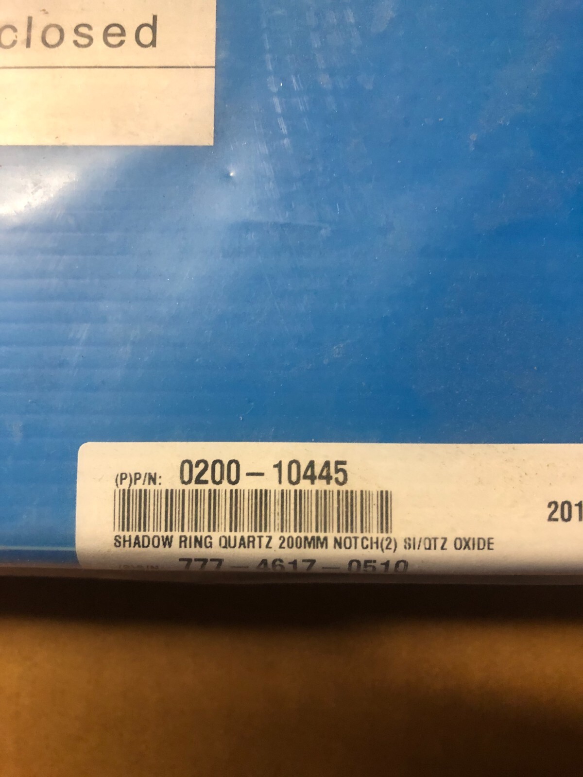 Shadow Ring Quartz 200MM Applied Materials MODEL 0200-10445