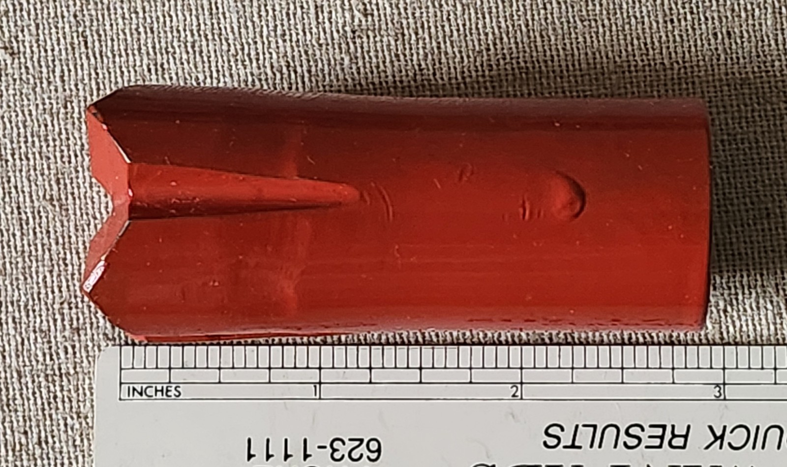 Rock Drill Bit Unmarked Red 1 1/4″ Diameter x 2 15/16″ tall w/ Aluminum Base