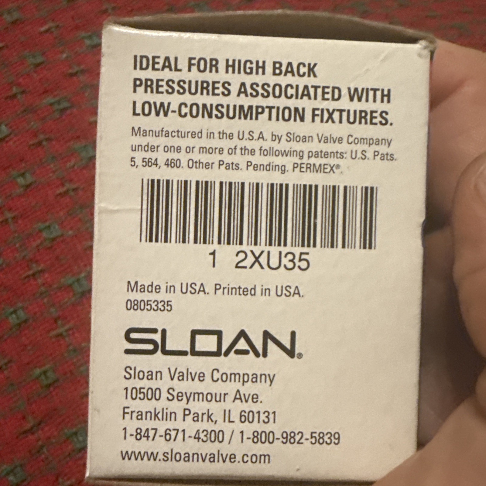 (2) Sloan 2XU35 High Back Pressure Vacuum Breaker Repair Kit – NOS 2pc