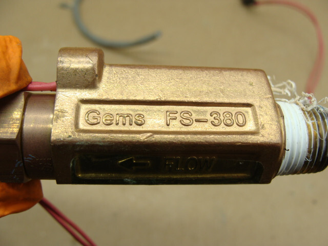 GEMS SENSORS FS-380 FLOW SWITCH P/N 168434 SPEC. 1.0GPM