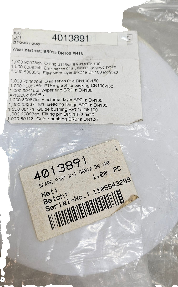 Pfeiffer B10001305 Wear Part Set Series BR01a DN100 PN16, O-Ring, Flange, Bushin