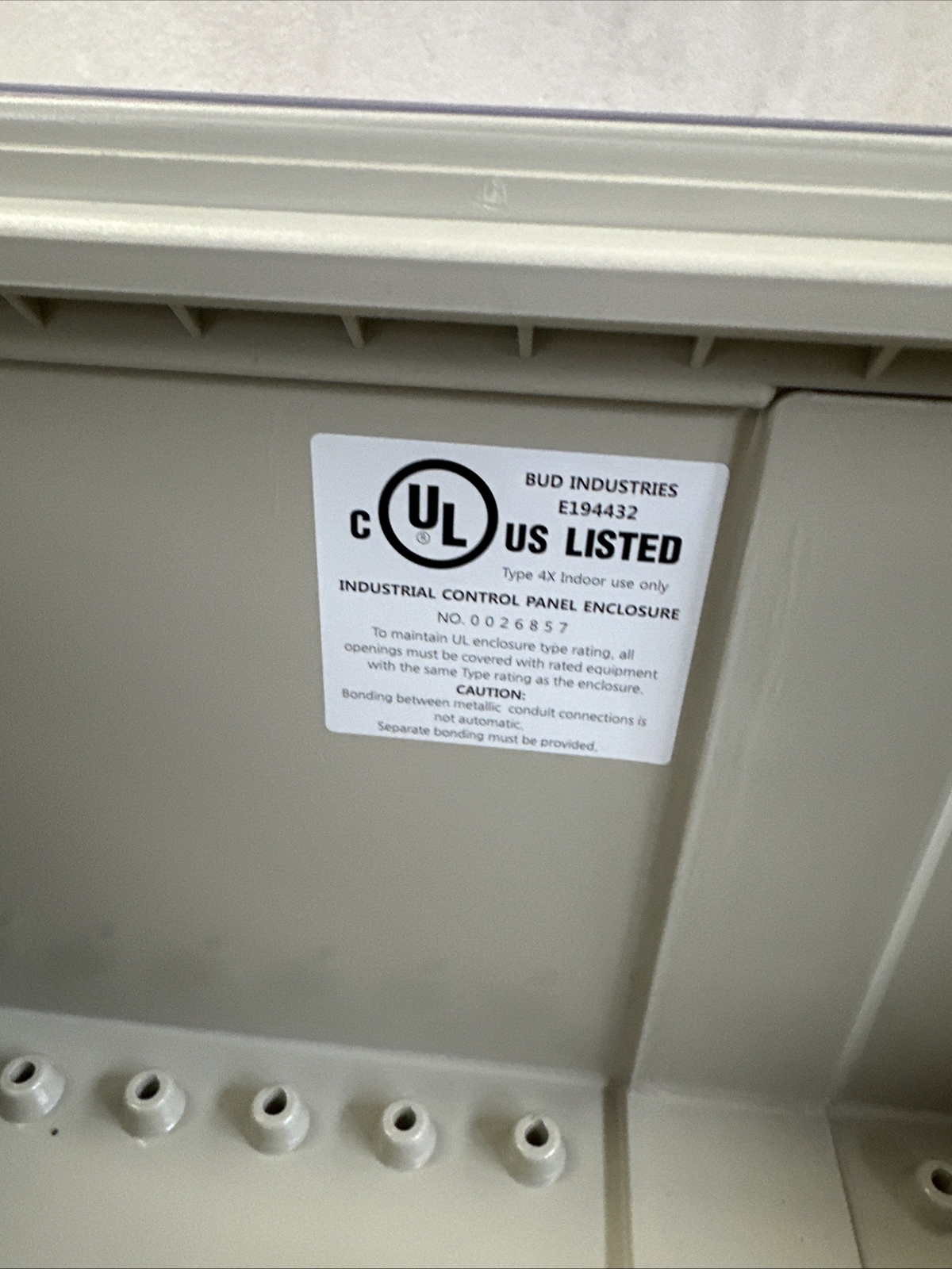 Bud Industries NBB-10273 Light Gray Style B Plastic Indoor Box with Clear Door