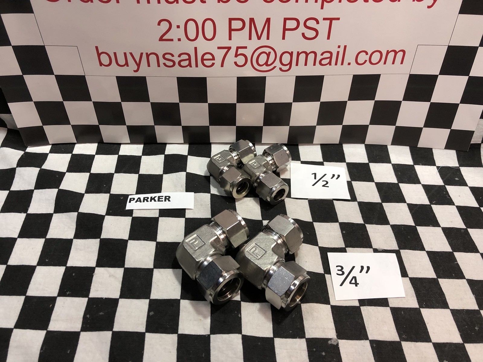 4X PARKER ELBOW UNION 1/2″ – 3/4″, 8EE8-316, 12EE12-316, SHIPSAMEDAY#1622C7