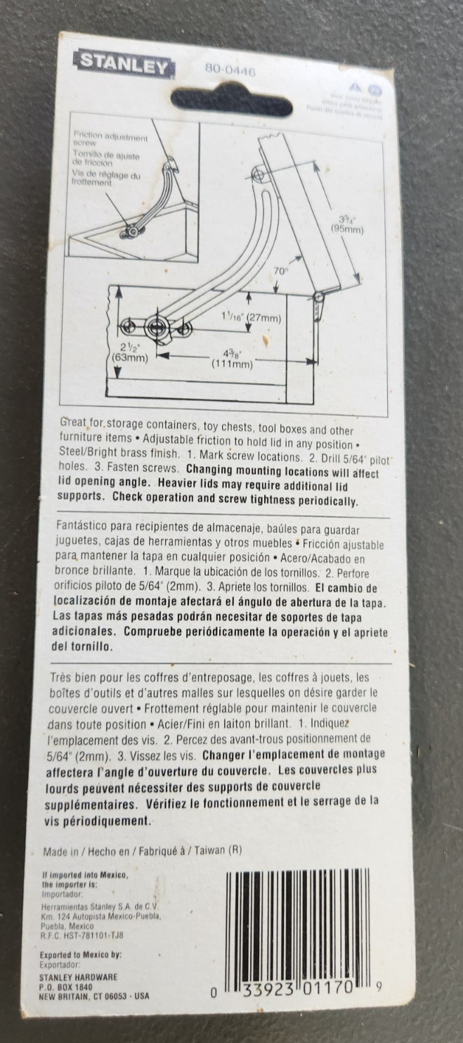 Stanley Friction Lid Support 80-0446
