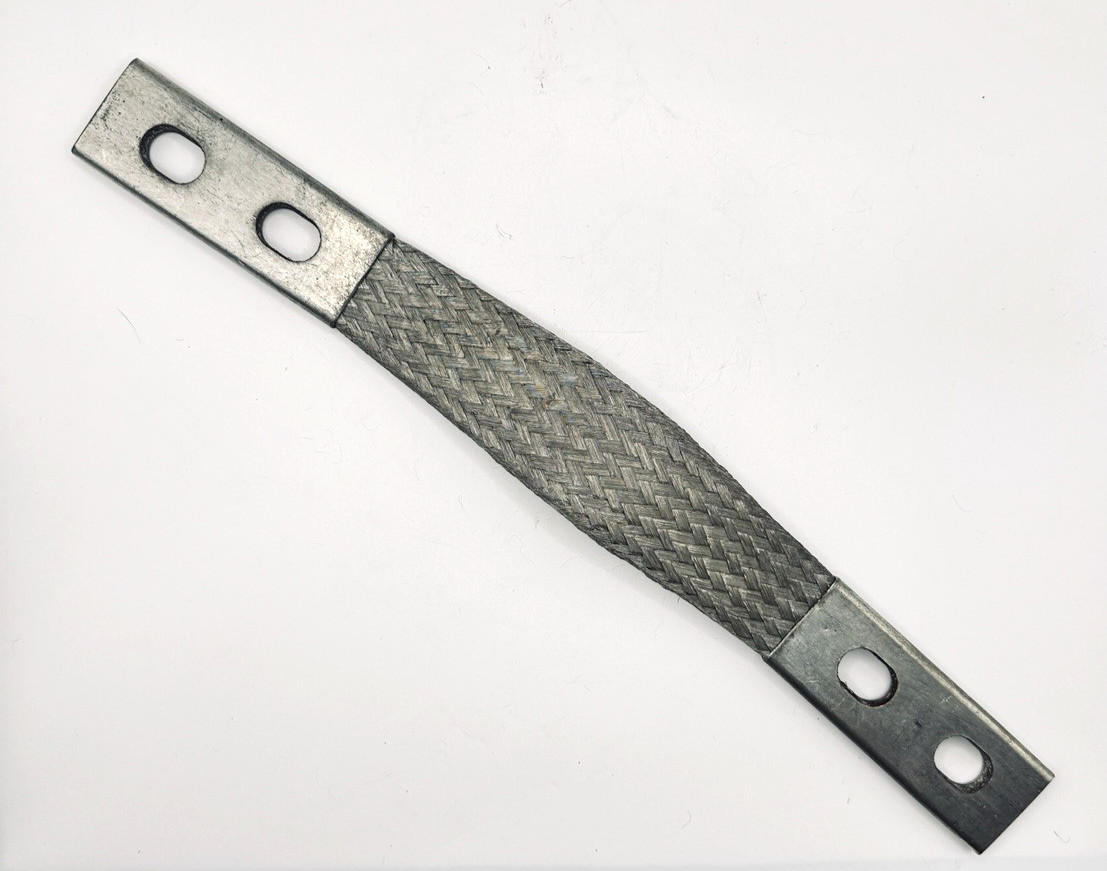 15-1/2″ x 1-1/2″ Flexible Jumper 4-Braid Tin Copper Busbar Connector 4-Hole