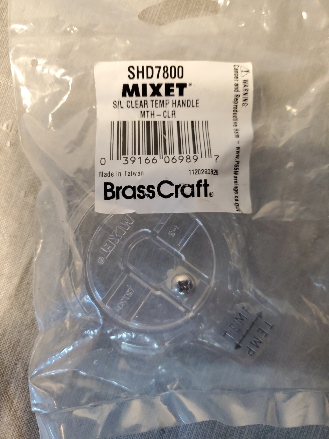 BrassCraft Mixet S/l Clear Temp Handle Shd7800