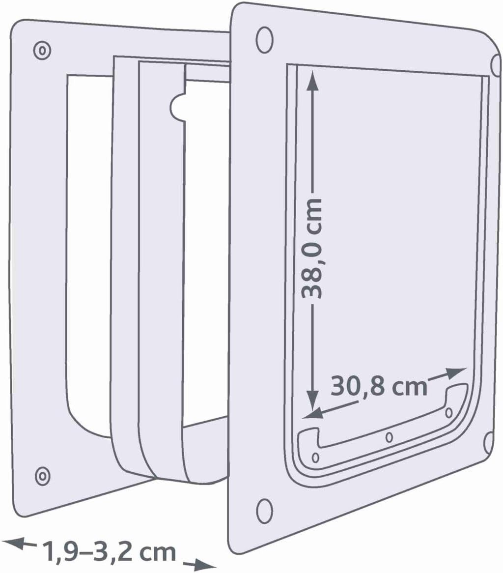 Trixie Pet Products 2-Way Locking Dog Door, Medium to X-Large Dogs, White