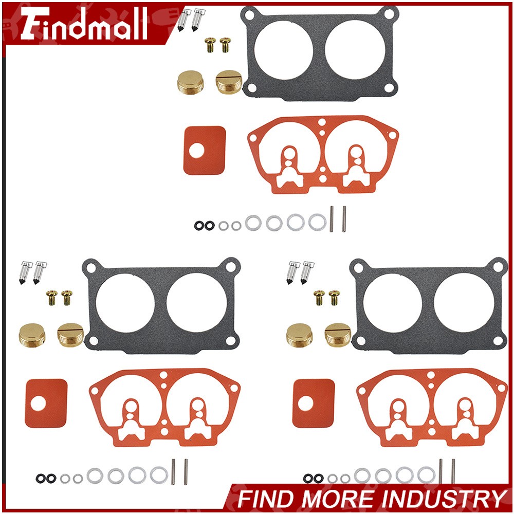 Findmall 3× Carburetor Rebuild Kit For Outboard V-6 For Yamaha 150 175 200 225
