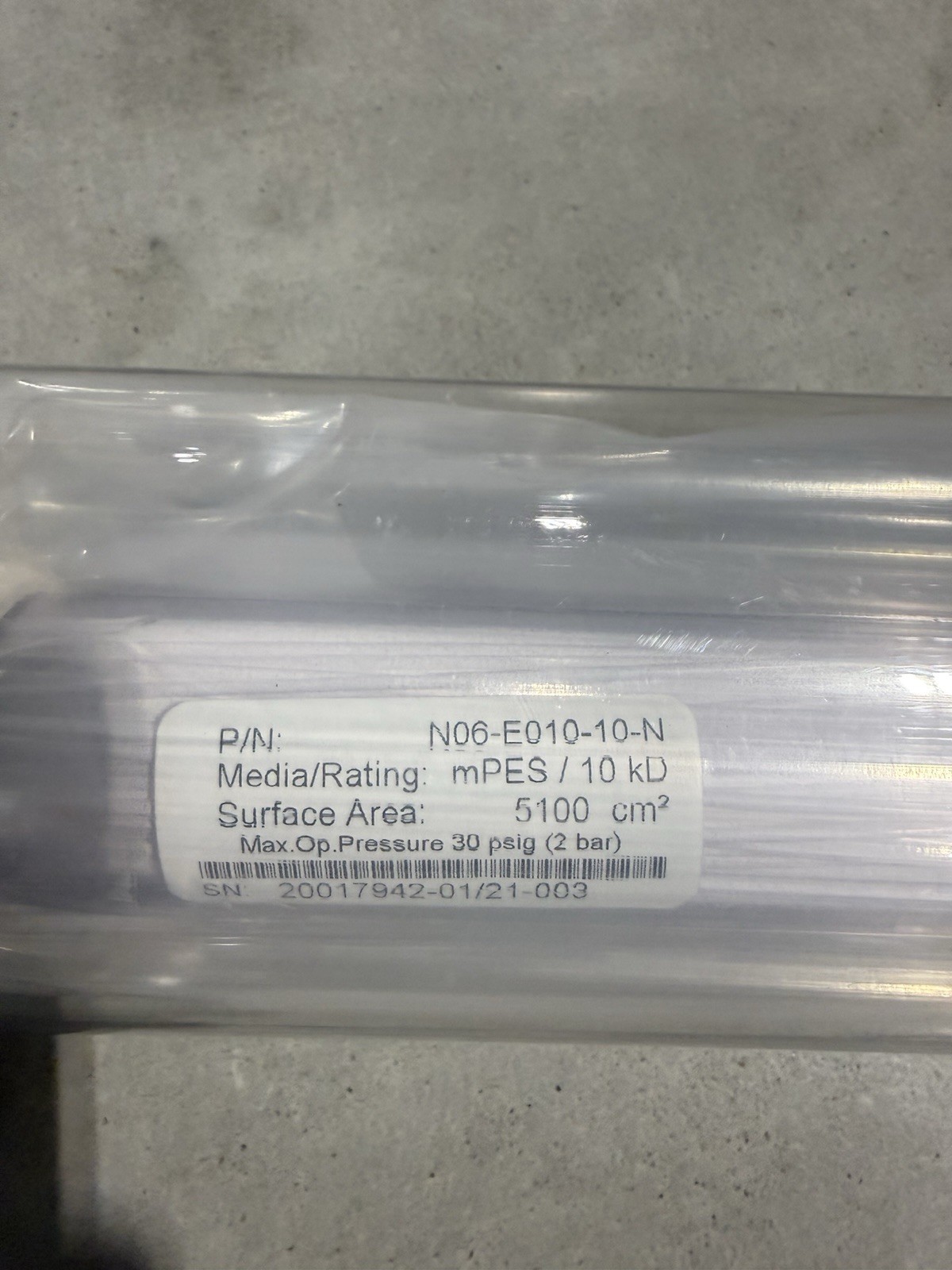Repligen N06-E010-10-N MINIKROS 65CM 10K MPES 1MM 1.5TC X 3/4TC *NEW*