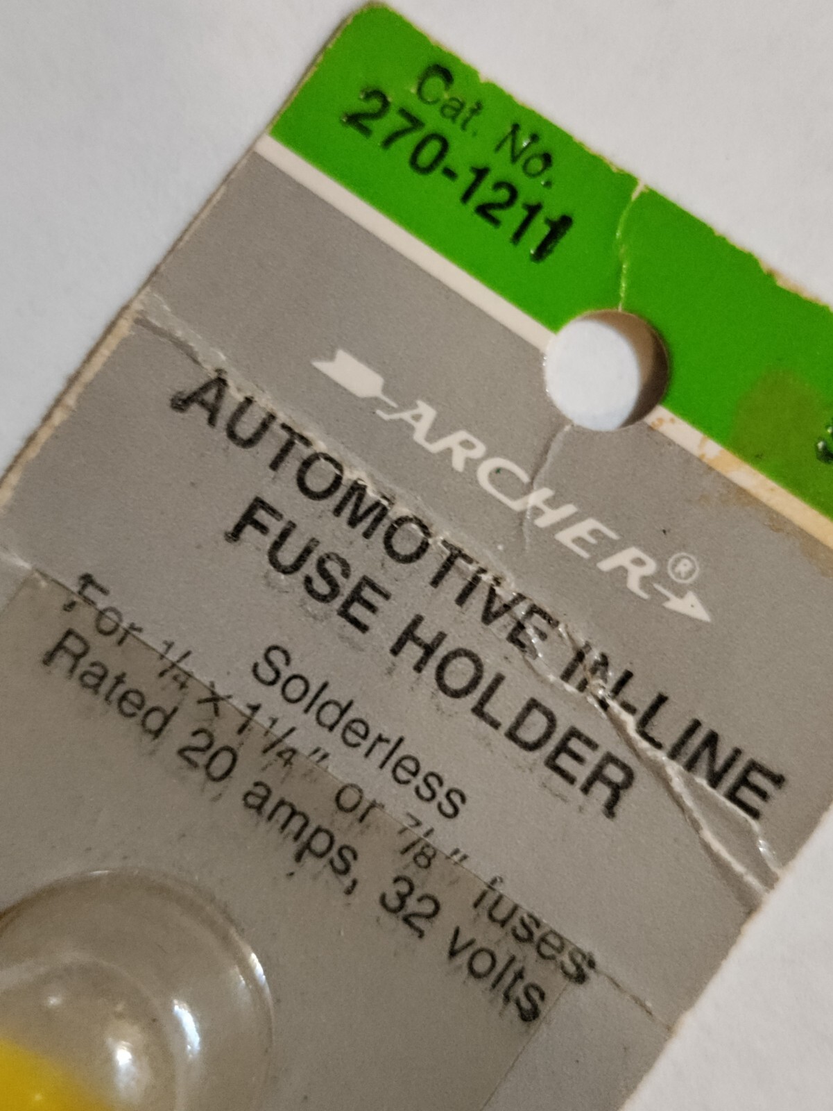 Archer Radio Shack 270-1211 Automotive In-Line Fuse Holder Solderless NOS 2 Pack