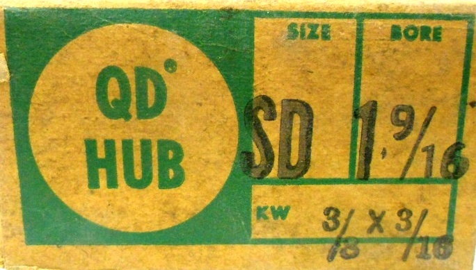 QD HUB SIZE: SD, BORE: 1 9/16″, KEYWAY: 3/8 X 3/16, SD1-9/16, USA