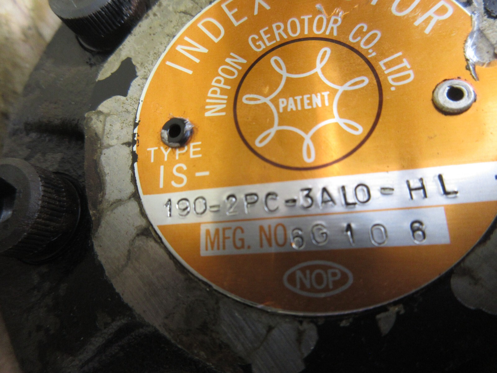NOP NIPPON GEROTOR INDEX MOTOR 1S IS-190-2PC-3AL0-HL 3ALO HITACHI SEIKI VK45