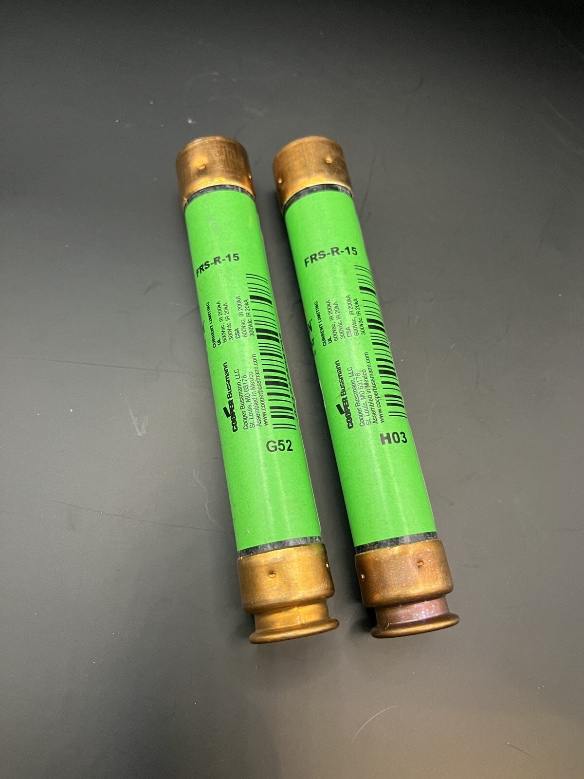 LOT OF 2 BUSS FRS-R-15 FUSETRON CLASS RK5 FUSE NEW