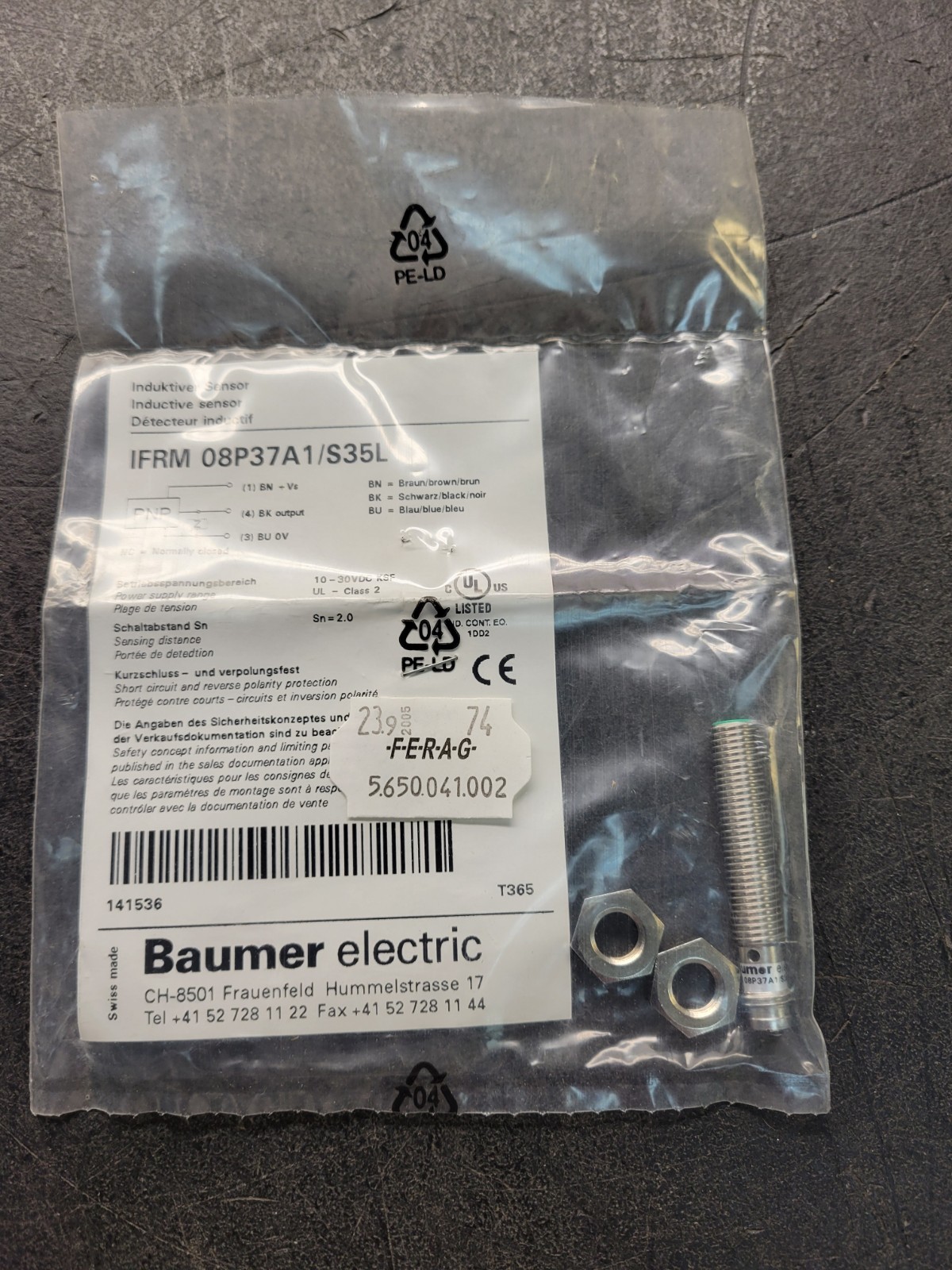Baumer Electric IFRM-08P37A1/S35L Sensor.