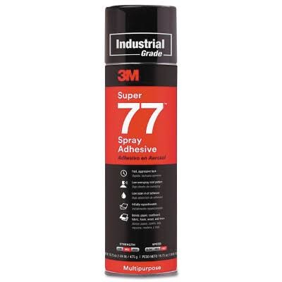 3M 021200-21210 Clear Super 77 Multi-Purpose Spray Adhesive, 24 fl. oz. 12 EA