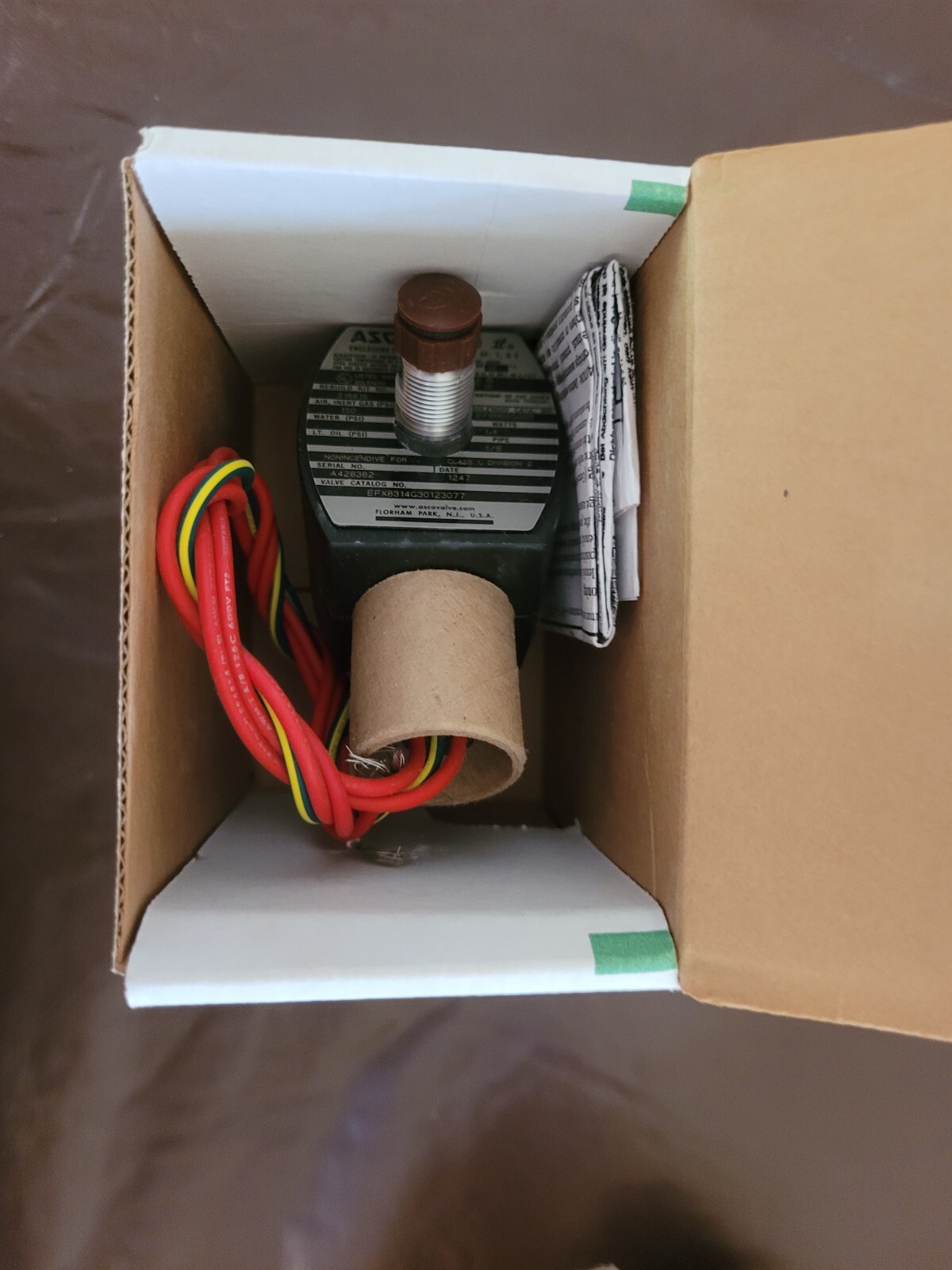 EFX8314G30123077 02-4-0700-124 ASCO RED HAT 24 DC SOLENOID VALVE – MADE IN USA