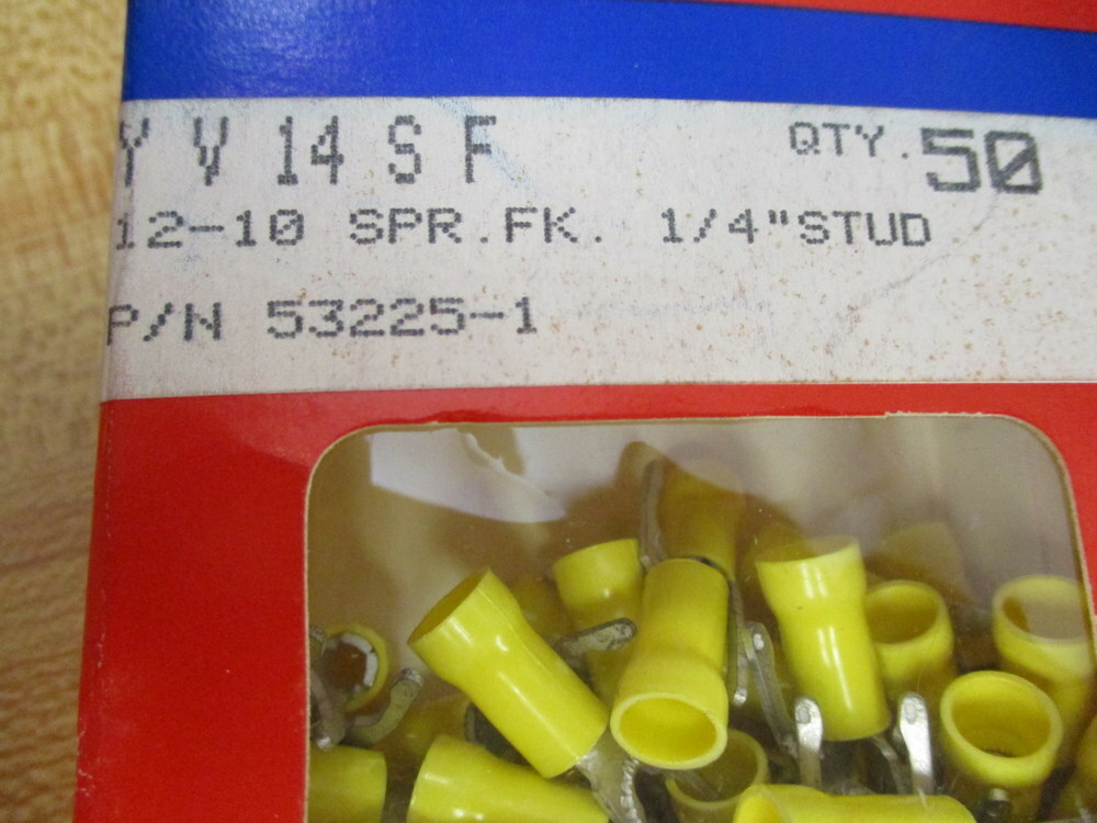 AMP 53225-1 1/4″ Stud Plasti-Grip Fork Terminal 532251 (Pack of 50)