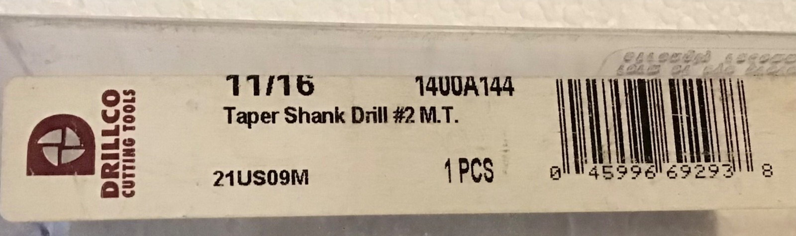 Drillco HSS Taper Shank Drill: 11/16″ Drill Bit Size #2 Taper Shank
