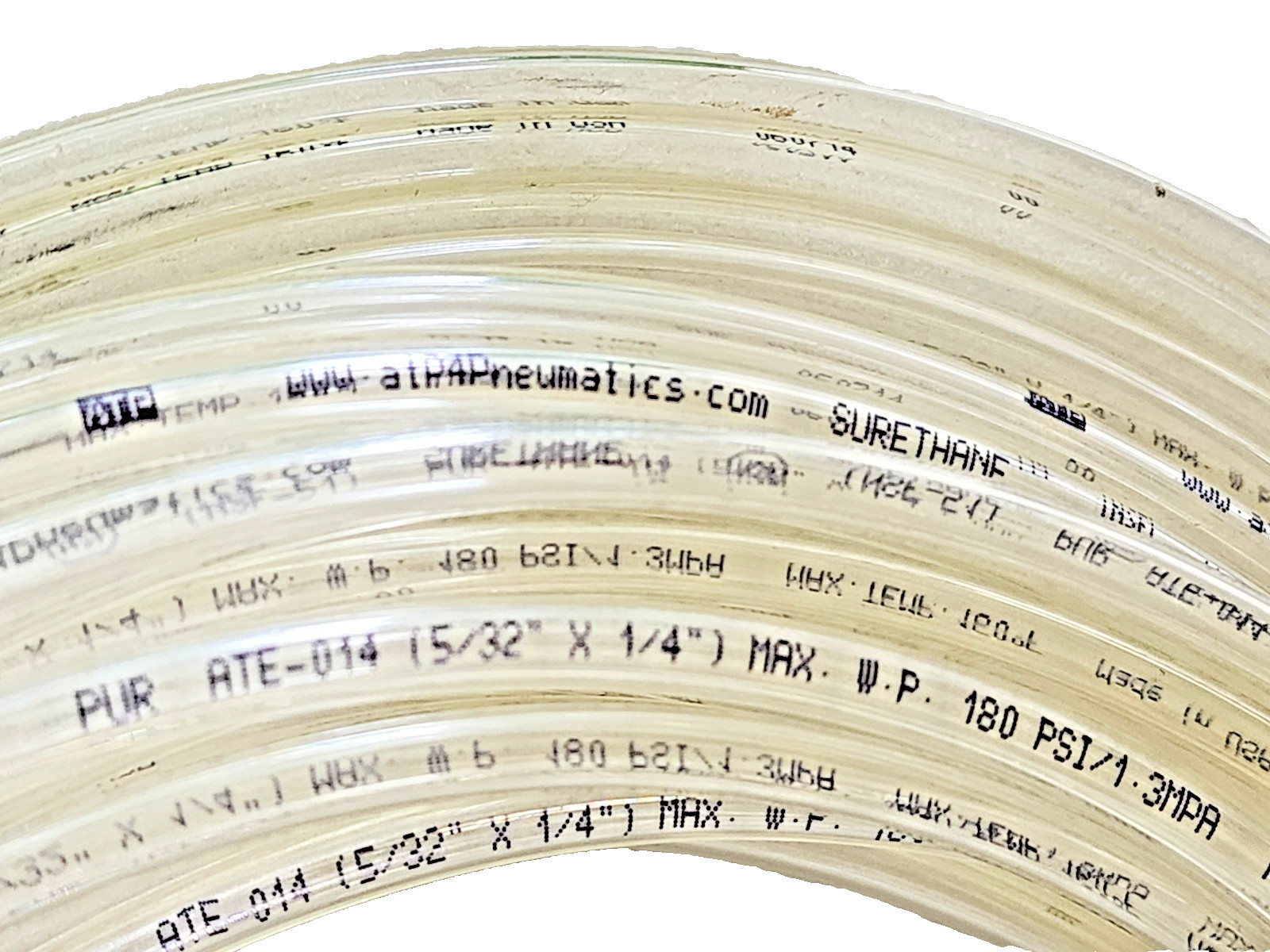 (65Ft) NSF-51 PUR ATE-014, 15/32″ x 1/4″ Tubing Max 180PSI, 160F Surethane Clear