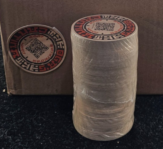 (QTY 125) Oga’s Cantina QR Code MW, 4″ RD, 3C/3C Coaster 155574