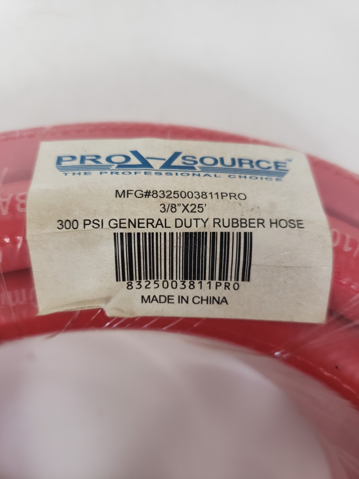 PROSOURCE 8325003811PRO MULTIPURPOSE AIR HOSE 3/8″ ID x 0.69″ OD x 25′ LONG, NNB