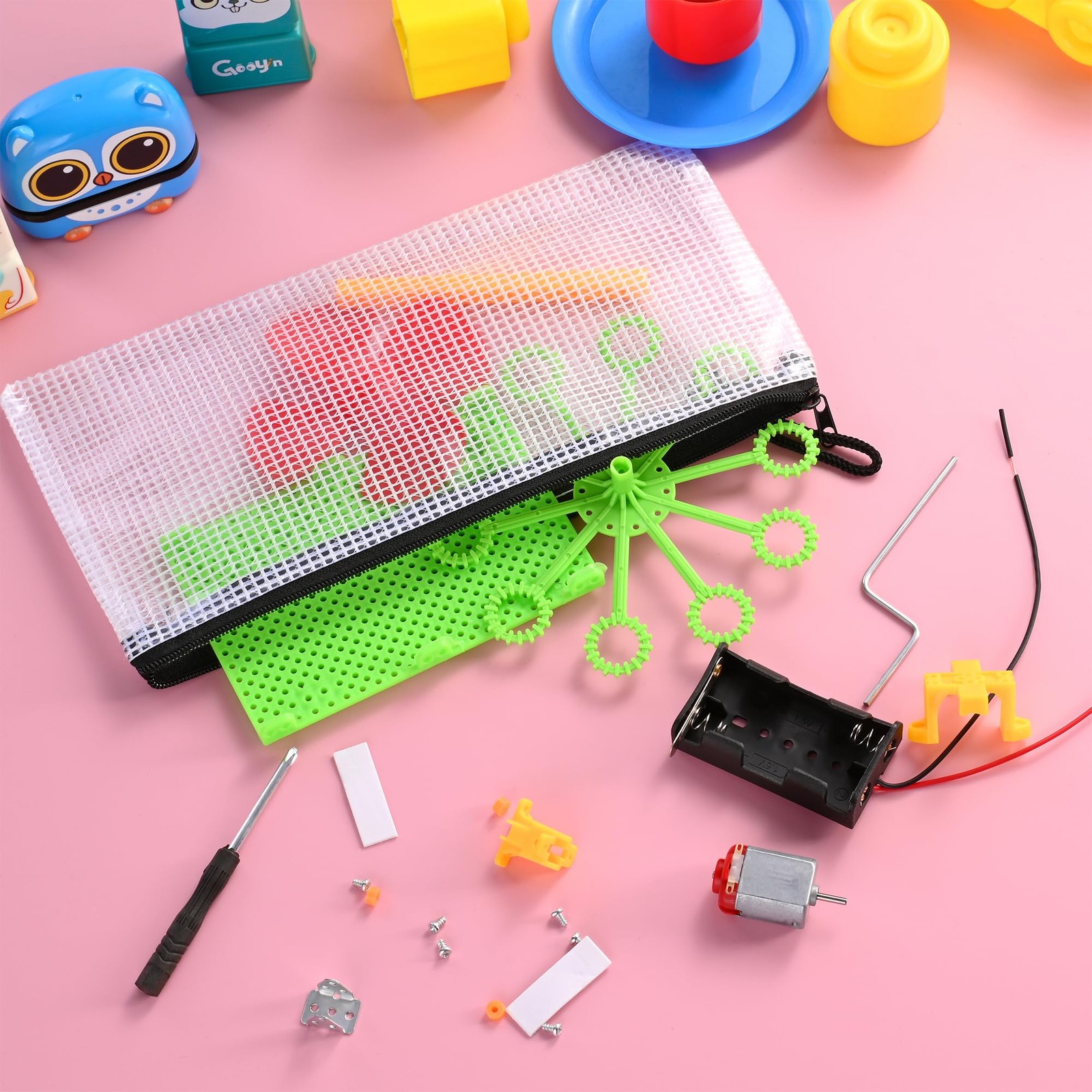 Lidwot 12 Pieces Clear Plastic Mesh Zip Pouch Length23cm X Width11.4cm, Black