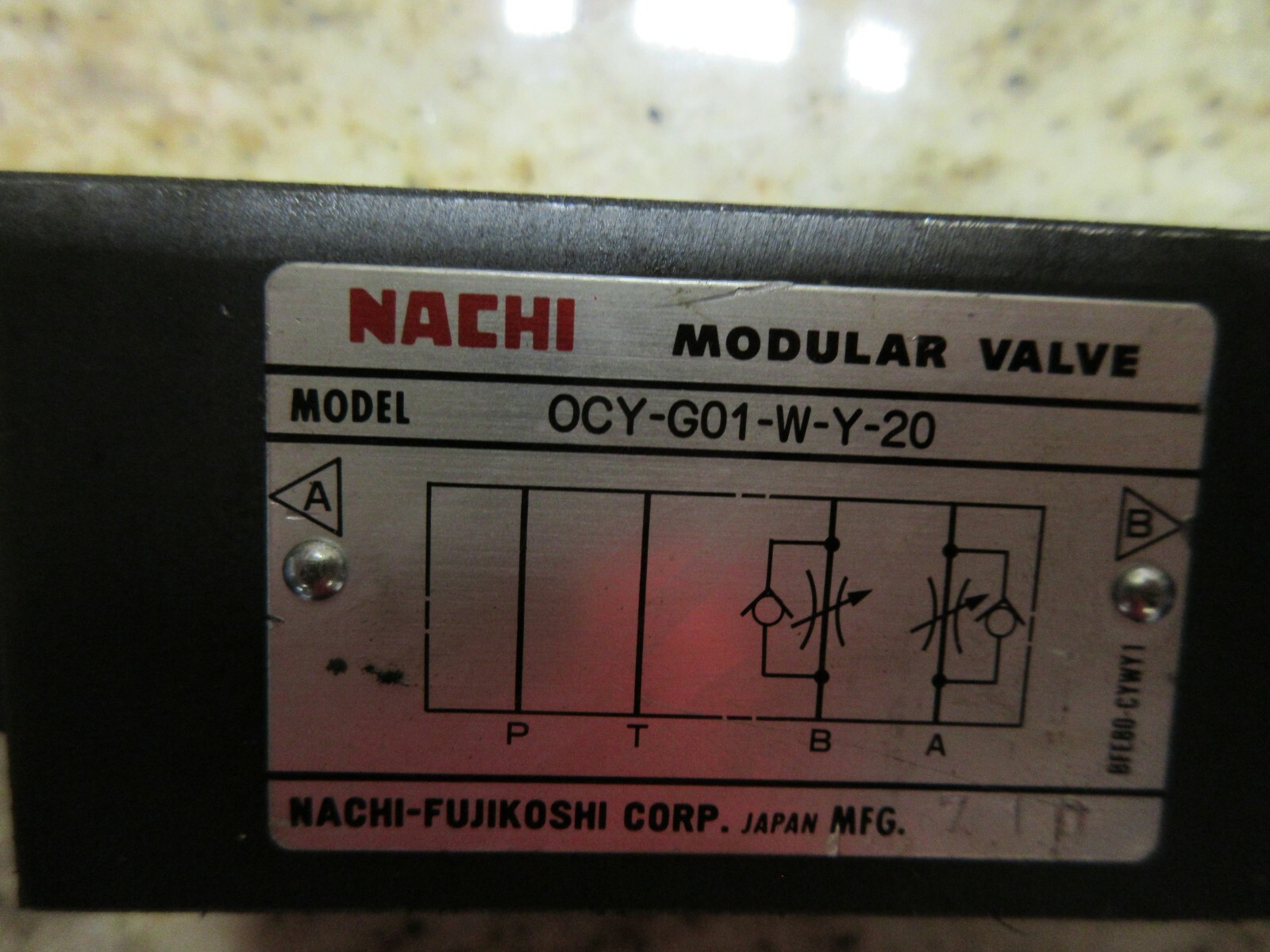 NACHI MODULAR VALVE OCY-G01-W-Y-20 CNC LOT OF 5 PIECES