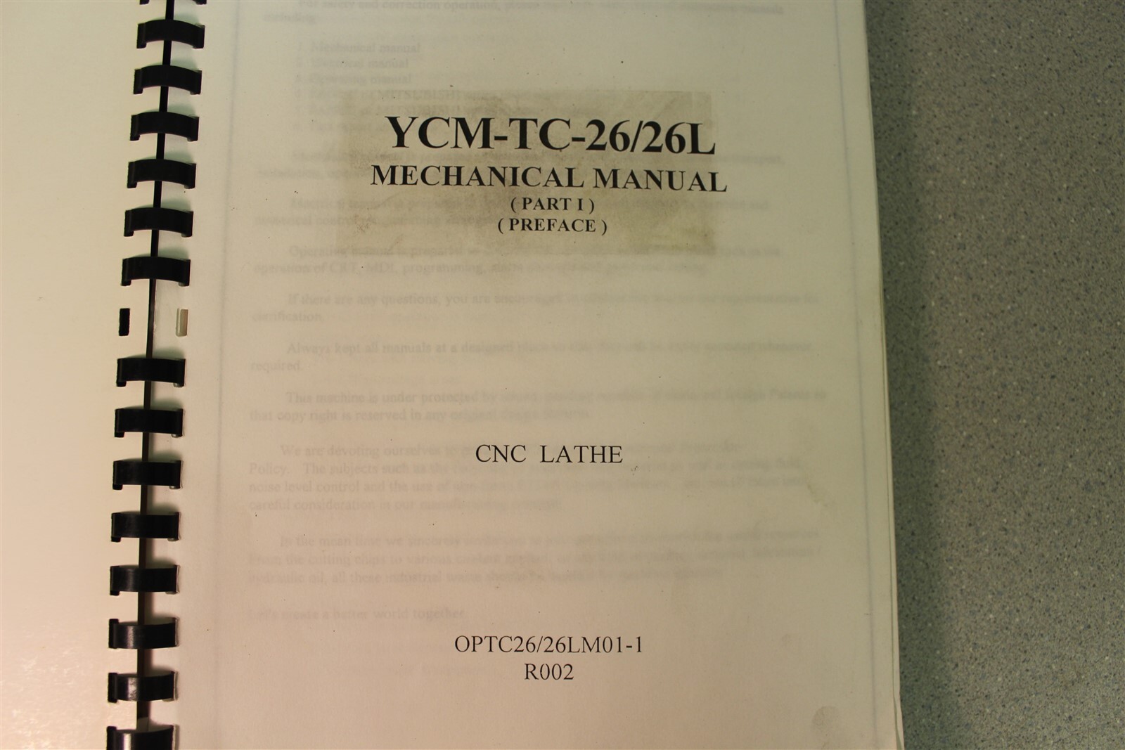 Supermax YCM-TC-26/26L Mechanical Manual opt C26/26L M01-1 *FREE SHIPPING*