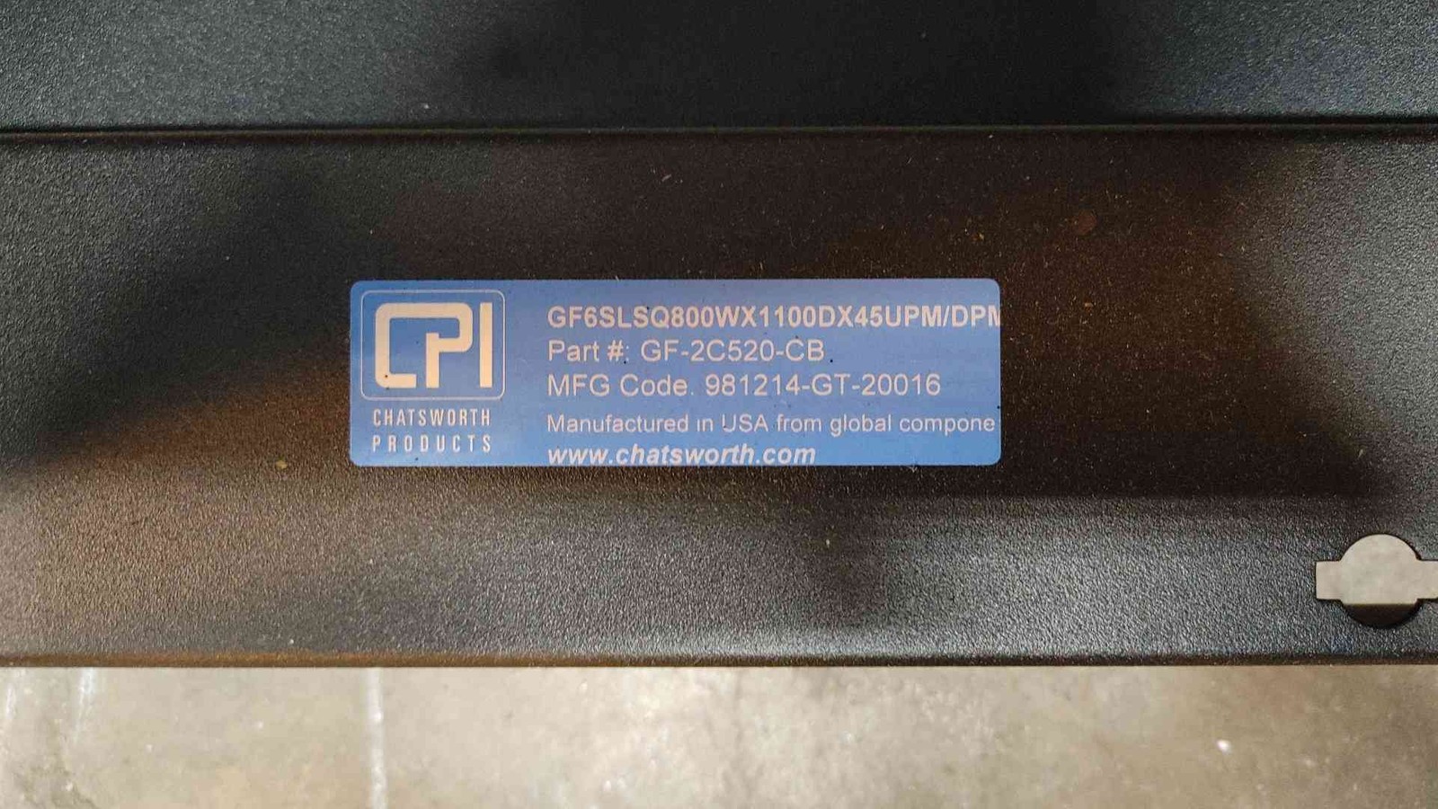 45U Chatsworth Fully Enclosed Rolling Server Rack GF-2C520-CB WIDE