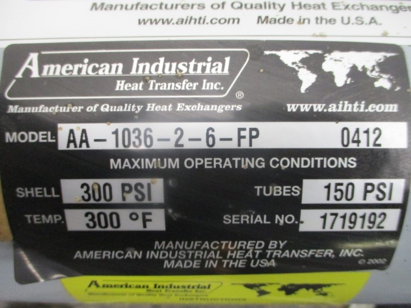 AMERICAN INDUSTRIAL AA-1036-2-6-FP 300PSI 300’F NSNP