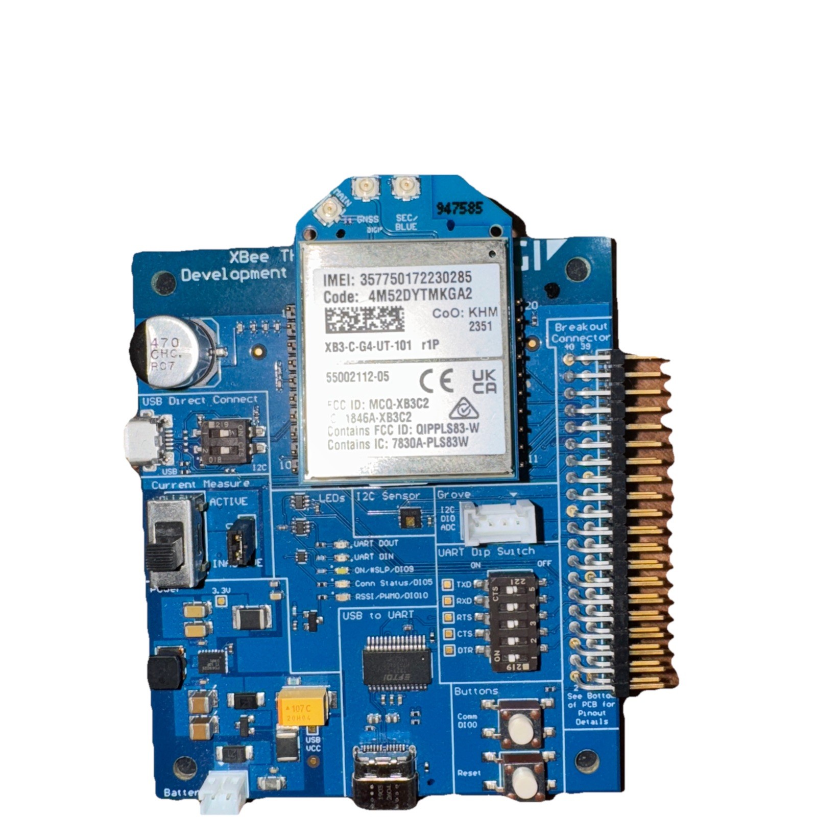 XBee 3 Global LTE Cat 1 AT&T Development Kit (Missing Cables)