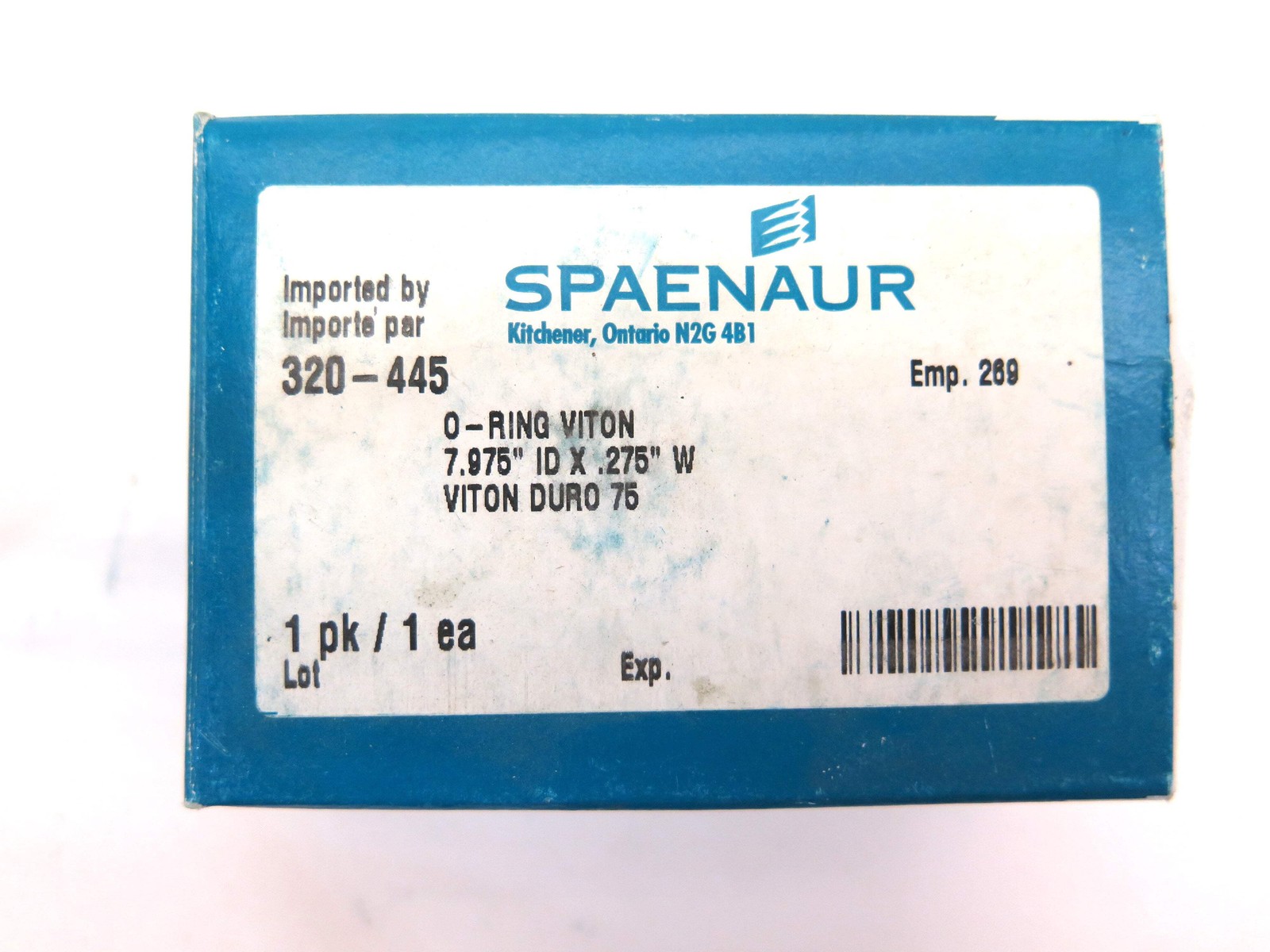 Spaenaur 320-445 O-Ring Viton Duro 75. 7.975″ ID x .275″ W