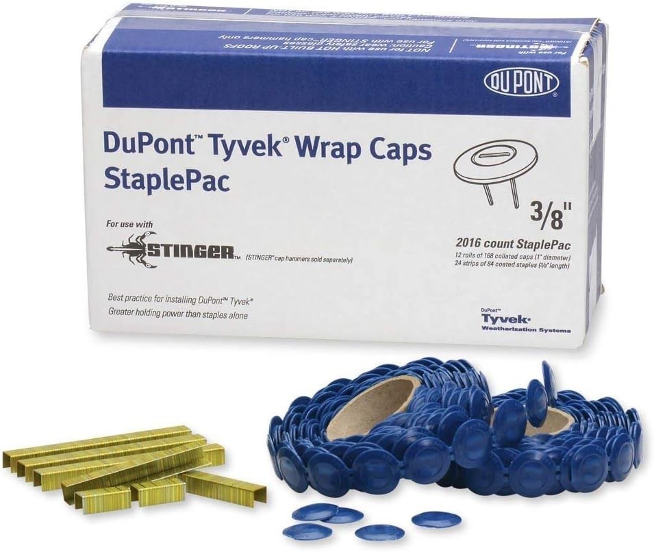 DuPont Tyvek Wrap Caps StaplePac 3/8″ 2016 Count Weatherproofing Construction