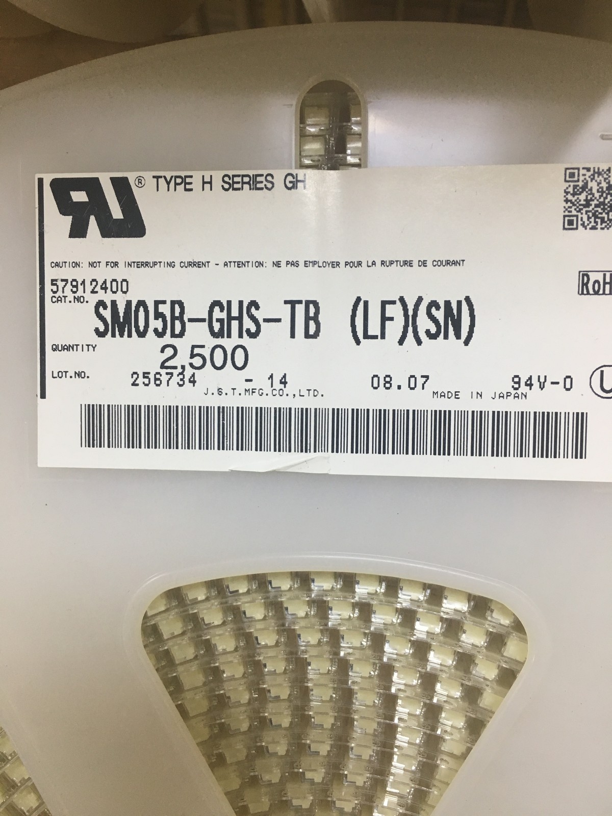 JST SM05B-GHS-TB (LF)(SN) Qty of 200 per Lot CONN HEADER GH SIDE 5POS 1.25MM