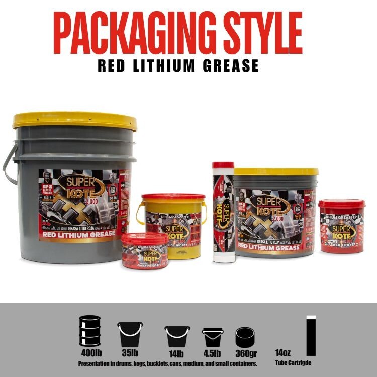 Red & Tacky Lithium Grease 360 gr Superkote 2000